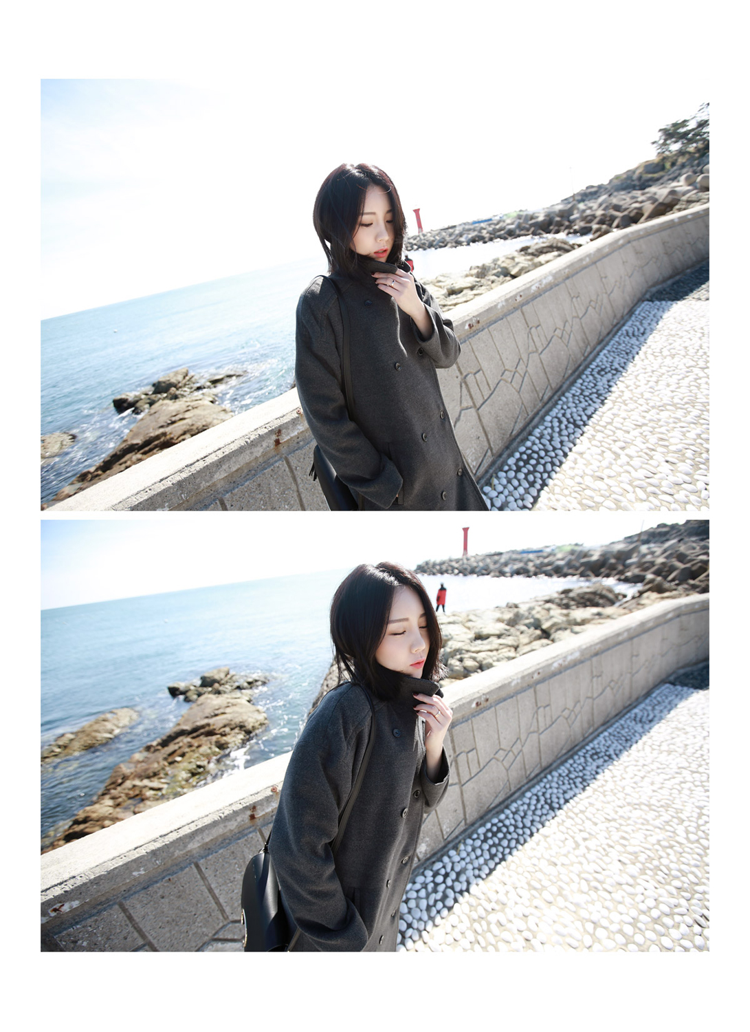 OverCoat เสื้อโค้ทกันหนาวตัวยาว สีเทาดำ งานดี ผ้าวูลเนื้อดีเรียบไม่เป็นขุย บุซับในกันลมอย่างดี พร้อมส่ง