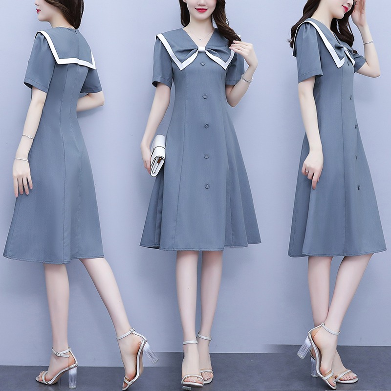 เดรสแขนสั้น มีไซส์ L-5XLอก 38-48 นิ้ว ใส่ได้ทั้งสาวหุ่นดีน่ารักจนถึงสาวอวบพลัสไซส์