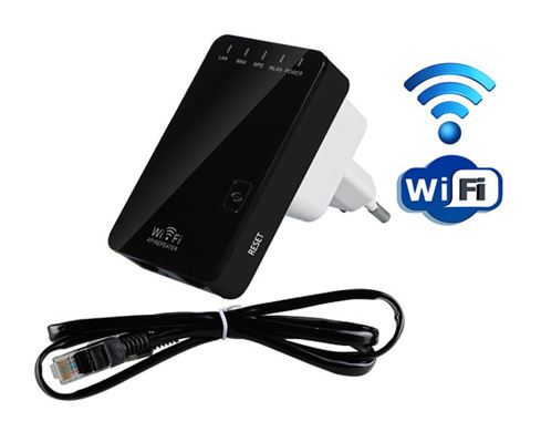 ตัวขยายสัญญาณ wifi wireless อุปกรณ์เพิ่มสัญญาณ wifi ในบ้าน อาคาร โรงงาน ให้ไกลขึ้น และ แรงขึ้นกว่าเดิม 300 m สีดำ no 69248