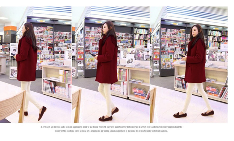 S-4XL เสื้อโค้ทกันหนาว สไตล์เกาหลี ทรงเรียบง่าย ทรงยาว ผ้าวูลผสมบุซับในกันลม พร้อมส่ง สีแดงเข้ม