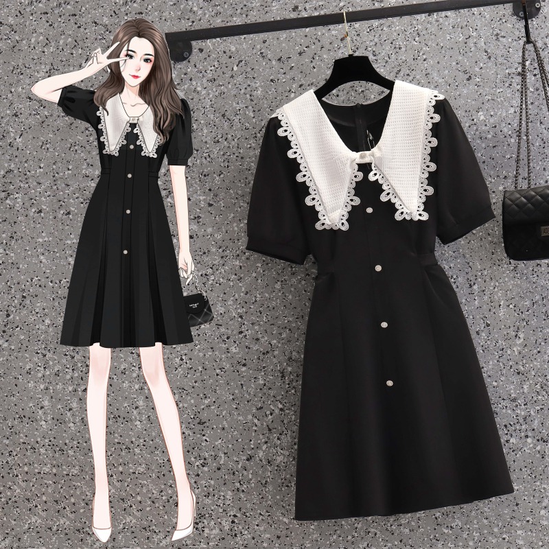 เดรสแขนสั้น มีไซส์ L-4XLอก 38-47 นิ้ว ใส่ได้ทั้งสาวหุ่นดีน่ารักจนถึงสาวอวบพลัสไซส์