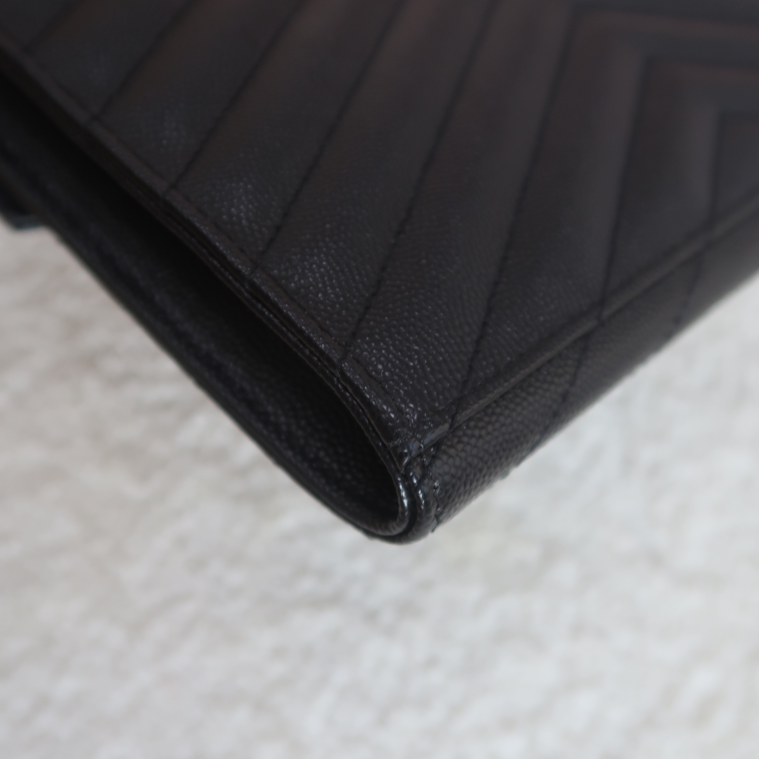 Saint Laurent Black Cassandre Matelasse Wristlet Pouch