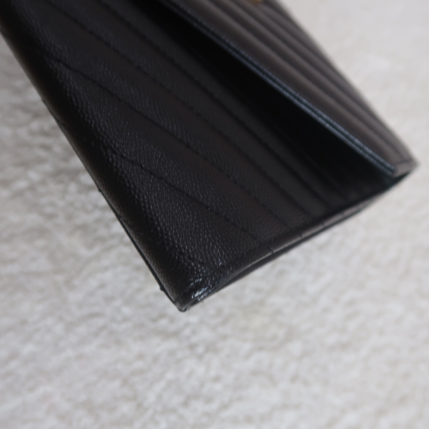 Saint Laurent Black Cassandre Matelasse Wristlet Pouch