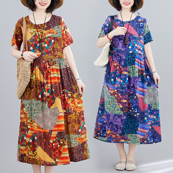 เสื้อผ้าฝ้าย เสื้อผ้าลินิน สไตล์ฤดูร้อน BY Lian Zhi Cotton and linen art สไตล์VINTAGE มีขนาดไซส์อกประมาณ 35-40 นิ้ว