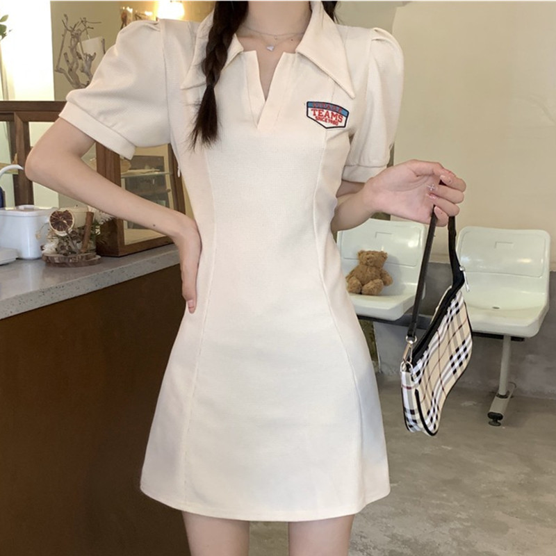 เดรสแขนสั้นมีไซส์L-4XLอก38-47นิ้ว