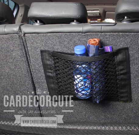 Car trunk storage pocket - ตาข่ายติดท้ายรถยนต์ เพิ่มที่จัดเก็บของท้ายรถ
