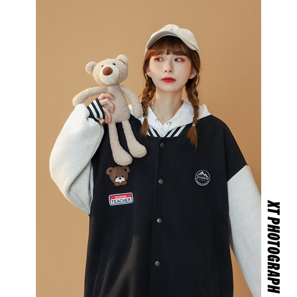เสื้อแจ็คเก็ตเบสบอล เสื้อคลุม เสื้อแขนยาวสไตล์เกาหลี