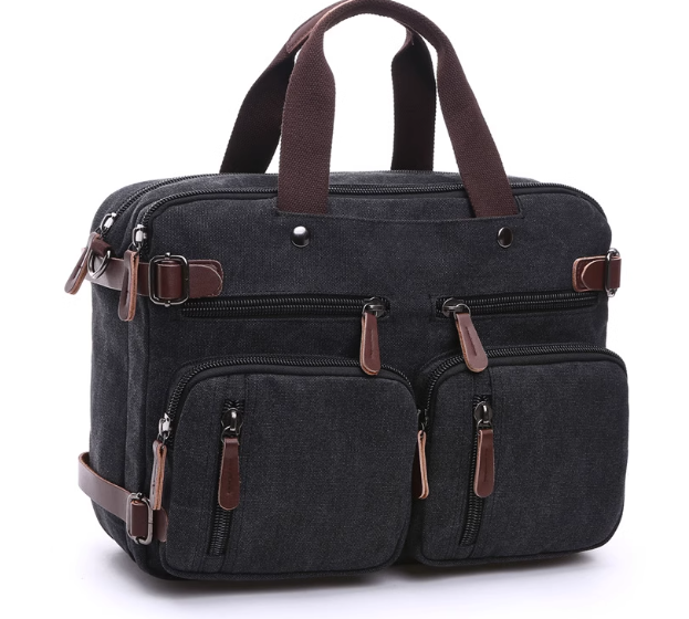 กระเป๋าเป้ กระเป๋าสะพาย ผ้าแคนวาส แบบมีหูจับ และ มีสายสะพายหลัง แบบเก็บได้ กระเป๋าเป้ผ้าแคนวาส 969262