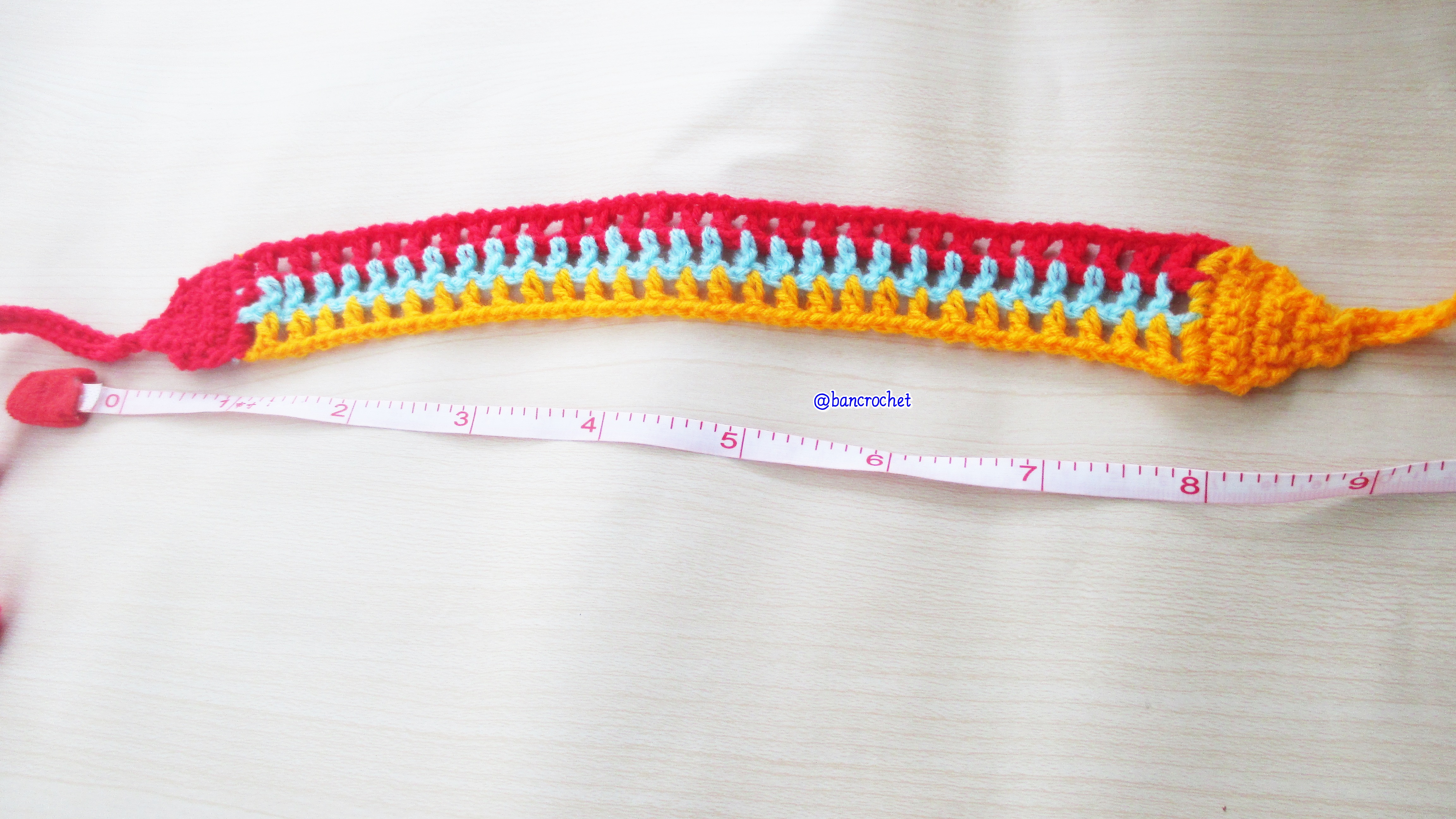 Bancrochet ที่คาดผมถักโครเชต์ สลับสีสดใส Crochet Headband หลากสี 1-1.5*13 inch