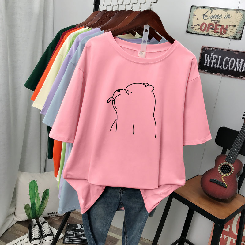 เสื้อยืดคอตตอน สกรีนลายน่ารัก มีหลากหลายสี ส่งฟรีทั่วไทย BY JIMIAO