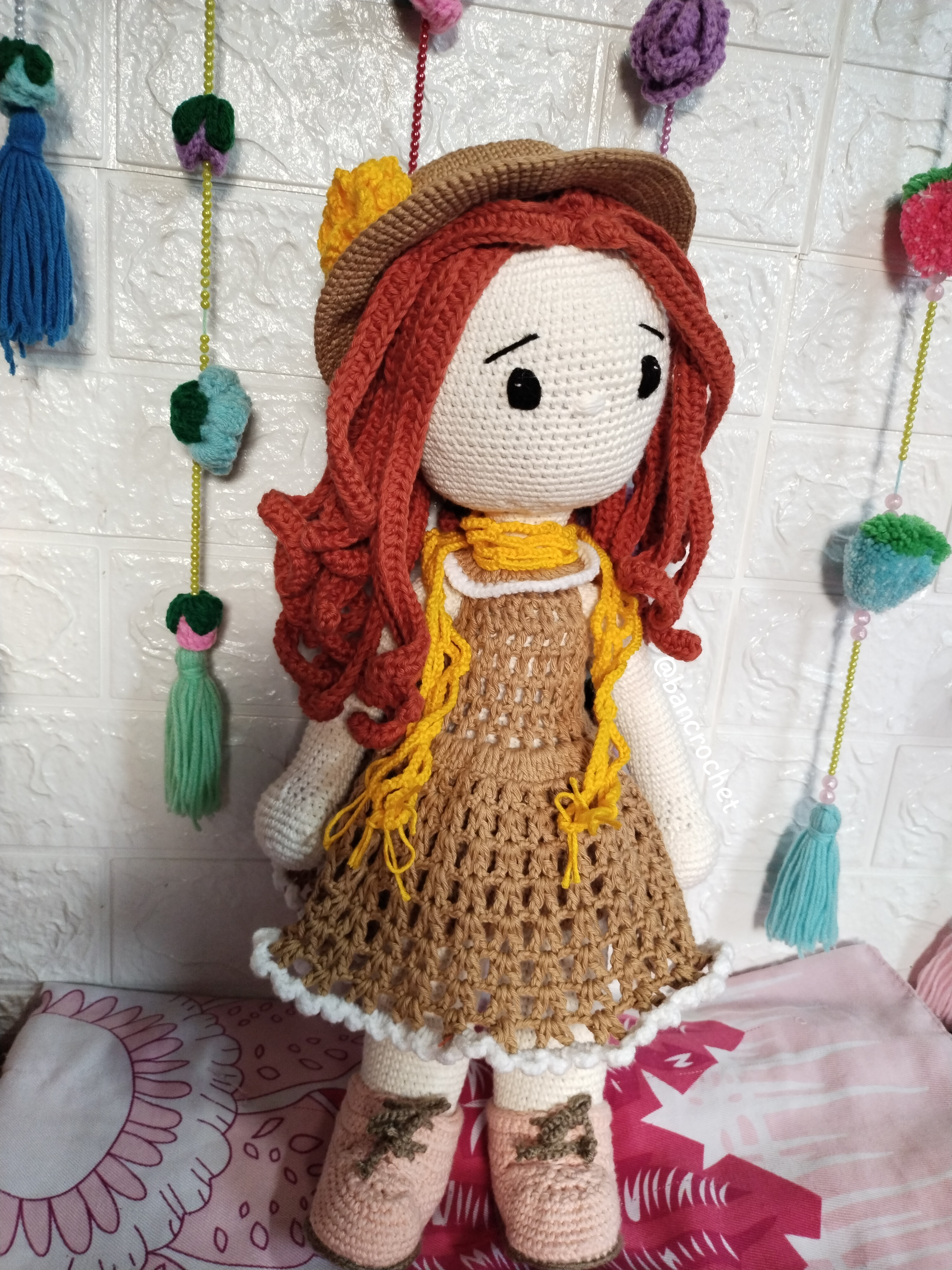 Bancrochet ตุ๊กตาถักรูปคน Crochet Doll หลากสี 14 inch