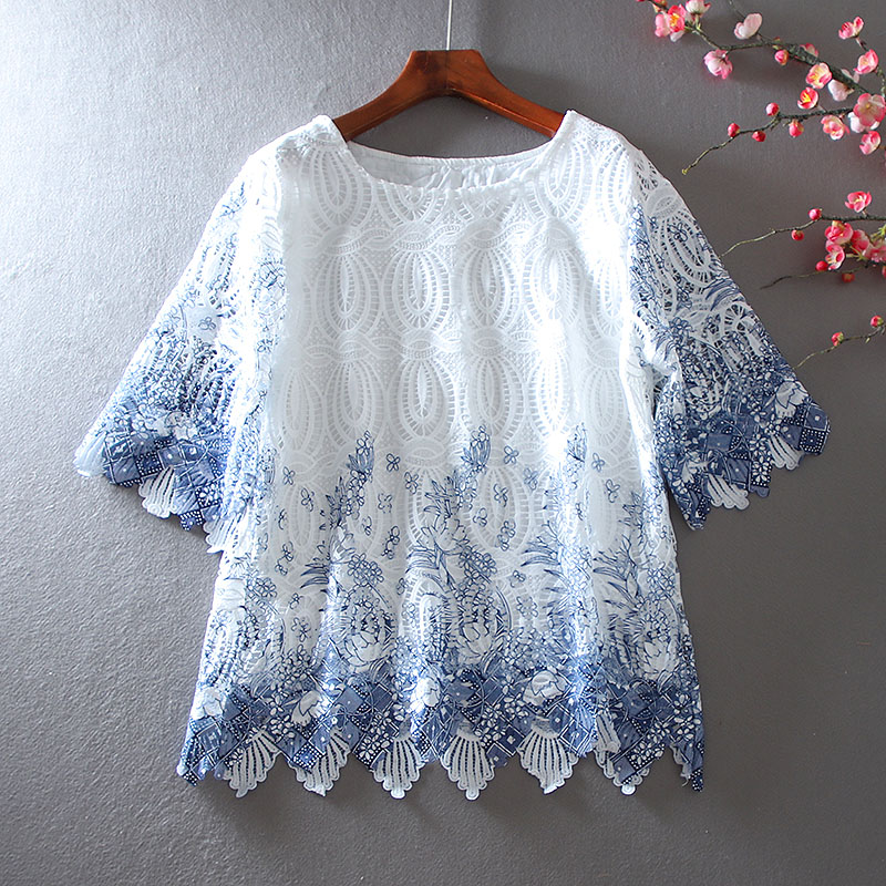 เสื้อลินิน เสื้อผ้าฝ้ายลินิน เสื้อเชิ้ตผ้าลินิน ปักลายสวยๆด้วยด้าย สไตล์VINTAGE BY Dreamroom
