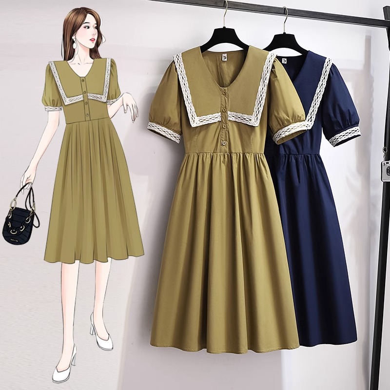 เดรสแขนสั้น มีไซส์ L-4XLอก 38-47 นิ้ว ใส่ได้ทั้งสาวหุ่นดีน่ารักจนถึงสาวอวบพลัสไซส์ จัดส่งฟรี! ทักแชทสั่งซื้อ