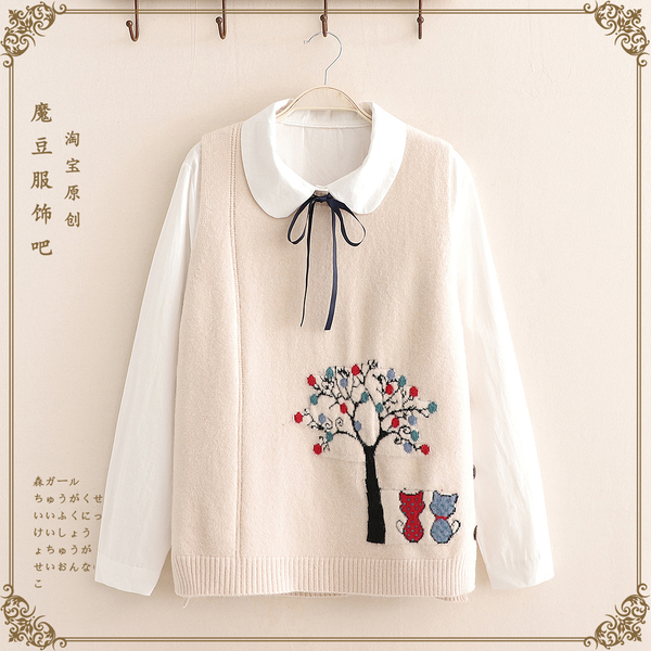 เสื้อผ้าเด็กวัยรุ่น ประมาณ12-17ปี เสื้อสไตล์ญี่ปุ่น Mori Girl สไตล์สดใสน่ารักคิกขุ Mori Girl
