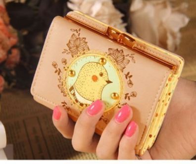 กระเป๋าสตางค์ผู้หญิง ใบสั้น สไตล์ ญี่ปุ่น ลาย ลูกเจี๊ยบ ใส่สูท เก๋ ๆ กระเป๋าสตางค์ วัยรุ่น ใส่บัตรได้เยอะ แนวน่ารัก หวาน ๆ สีลูกกวาด 205081
