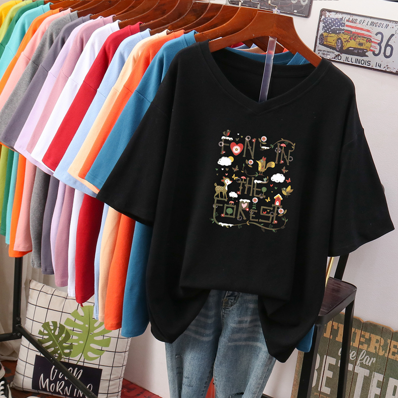 เสื้อยืดคอตตอน สกรีนลายน่ารัก มีหลากหลายสี ส่งฟรีทั่วไทย BY JIMIAO