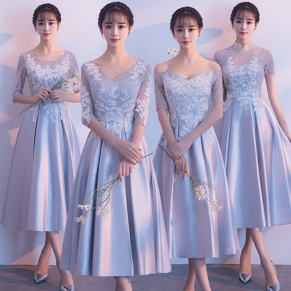 ชุดเพื่อนเจ้าสาวสีฟ้า ชุดเพื่อนเจ้าสาว ชุดไปงานแต่งงาน