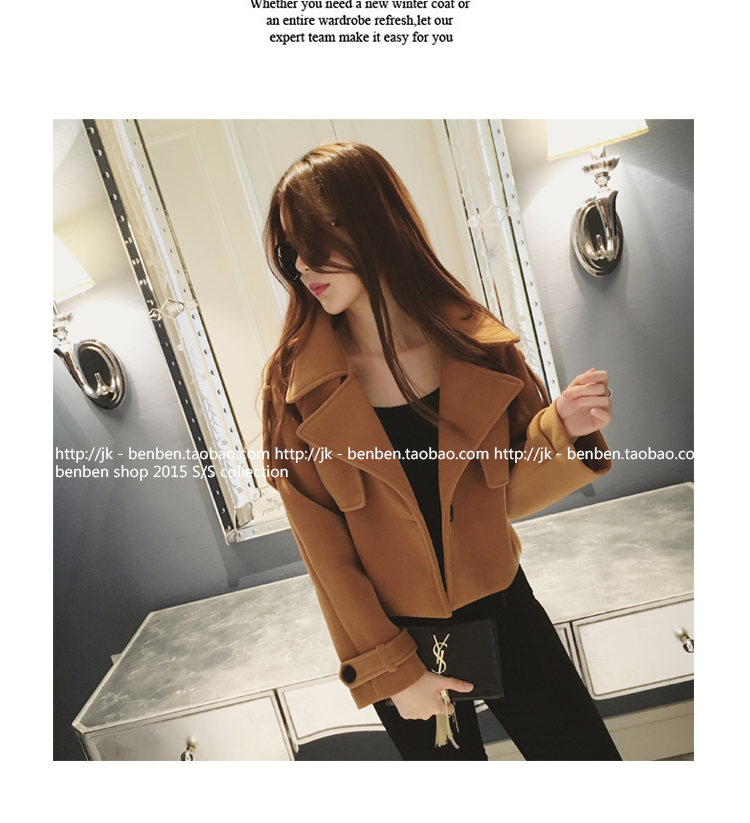 เสื้อโค้ท jacket ตัวสั้น สีน้ำตาล ผ้าสักกะหลาด ไม่หนา ทรงสวย ใส่คลุมเก๋ๆ น้ำตาล