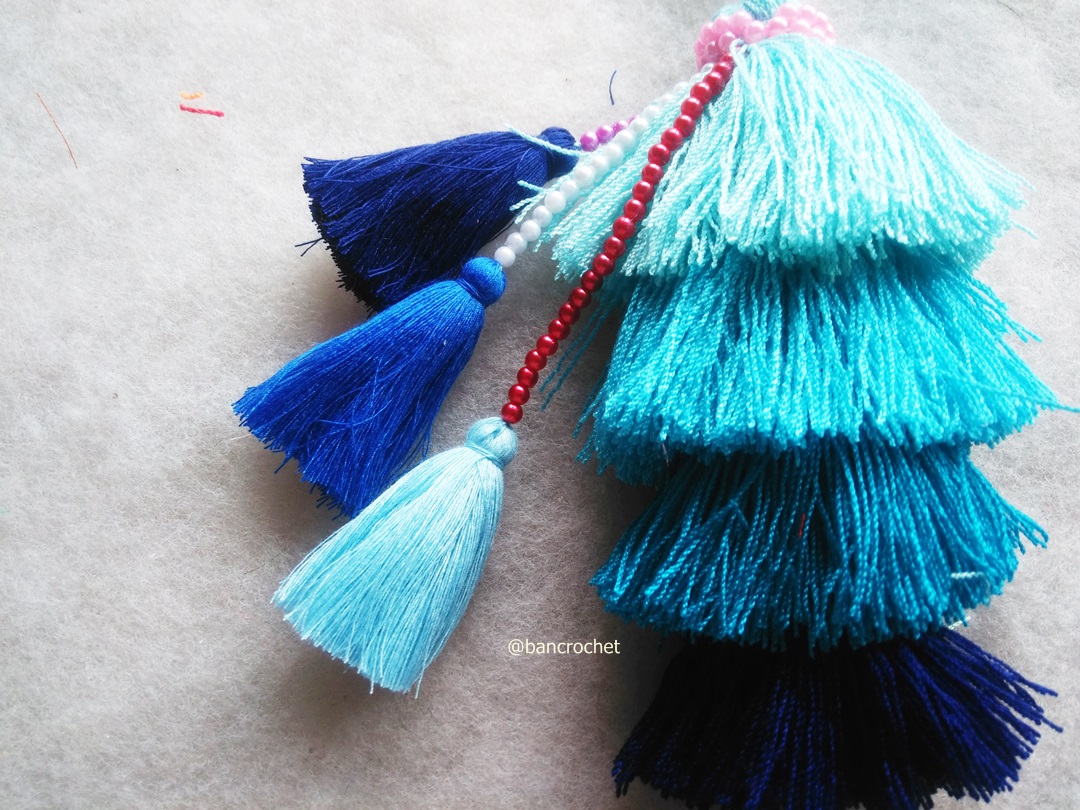 Bancrochet พวงกญแจพู่แขวนกระเป๋า Tassel keychains หลากสี 7 นิ้ว (inch)