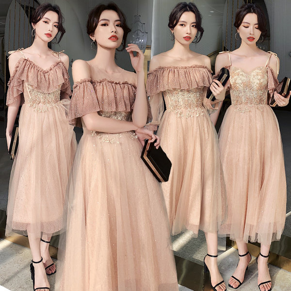 ชุดเพื่อนเจ้าสาว ชุดไปงานแต่งงาน ชุดเพื่อนเจ้าสาวสีทอง