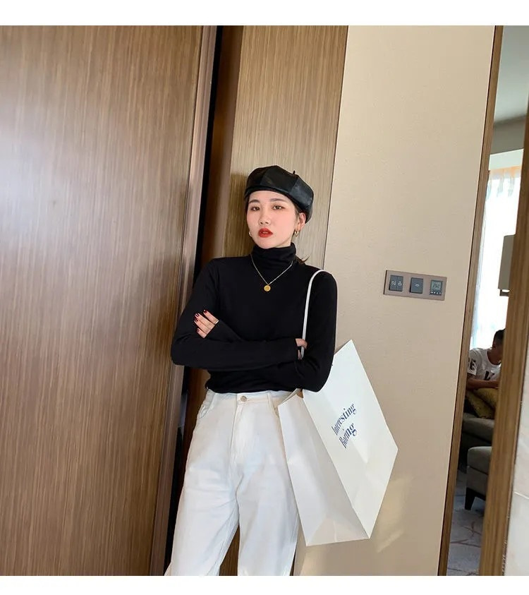 HEATTECH (ฮีทเทค คอเต่าสูง นุ่ม) เสื้อแขนยาว ใส่เพิ่มความอุ่นด้านใน กันหนาว ยืดหยุ่น ผ้าเนื้อนุ่ม