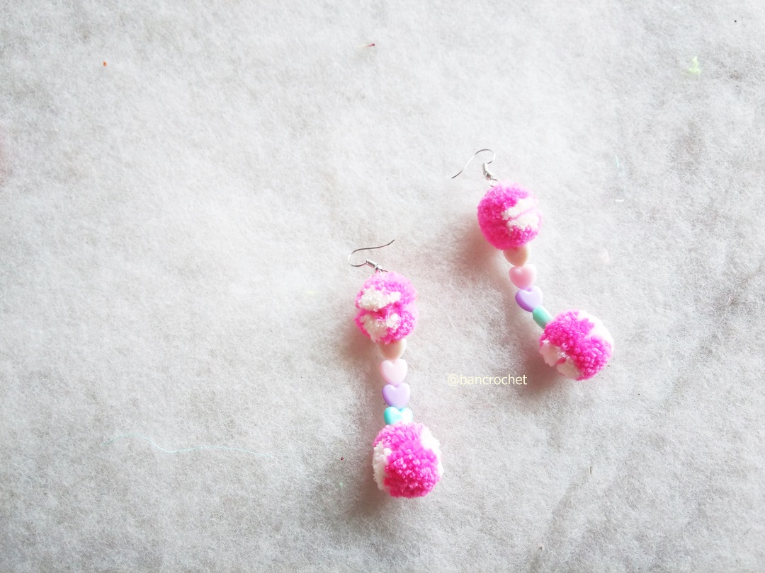 ต่างหูถักโครเชต์ crochet earrings หลากสี 4-6 นิ้ว