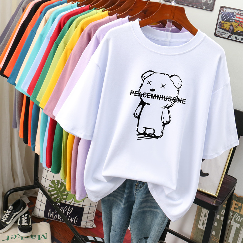 เสื้อยืดคอตตอน สกรีนลายน่ารัก มีหลากหลายสี ส่งฟรีทั่วไทย BY JIMIAO