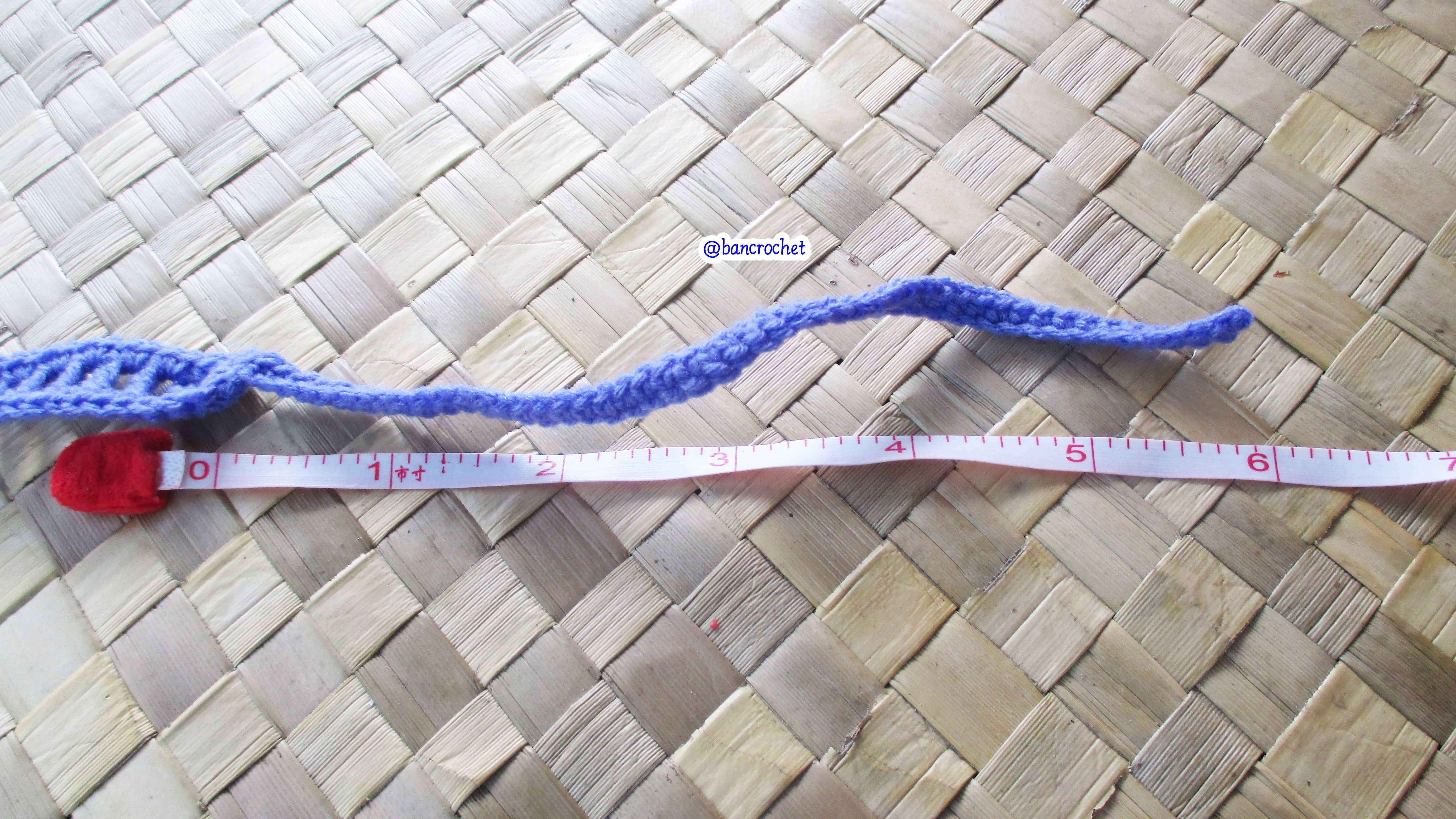 Bancrochet ที่คาดผมถักโครเชต์ ดอกไม้ถักคาดผม Crochet Flower Headband ม่วงคราม 7x6 Inch