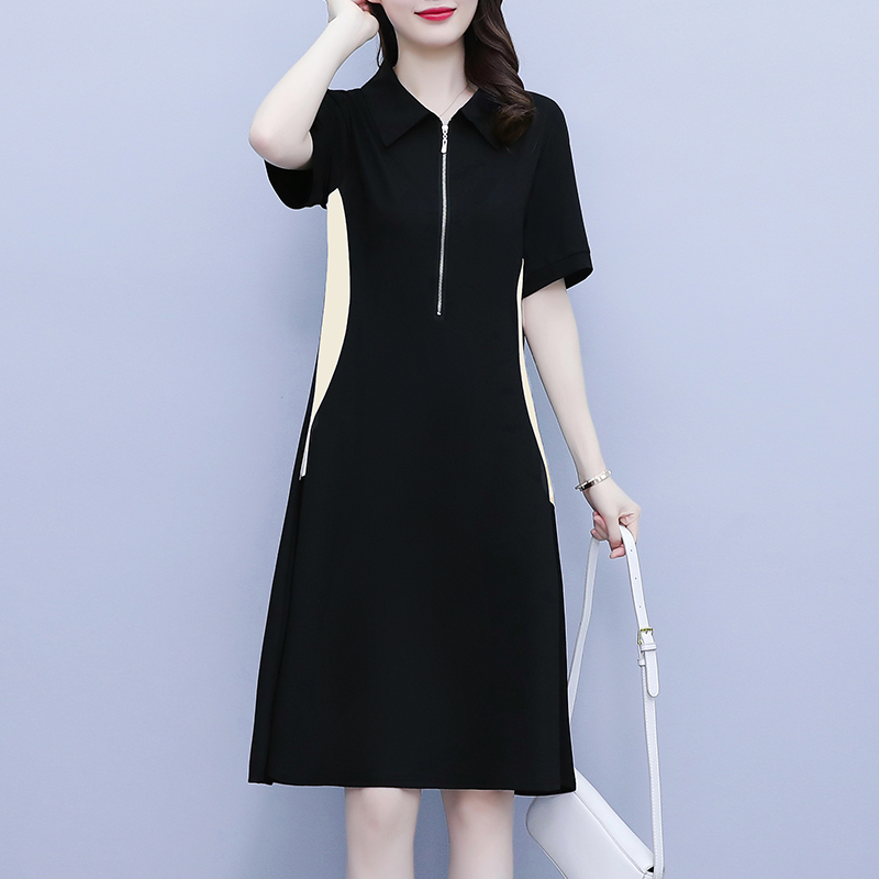 เดรสคนอ้วน เดรสสาวอวบ ชุดเดรสคนอ้วนวัยรุ่นแขนสั้น BY PLUS SIZE Girl