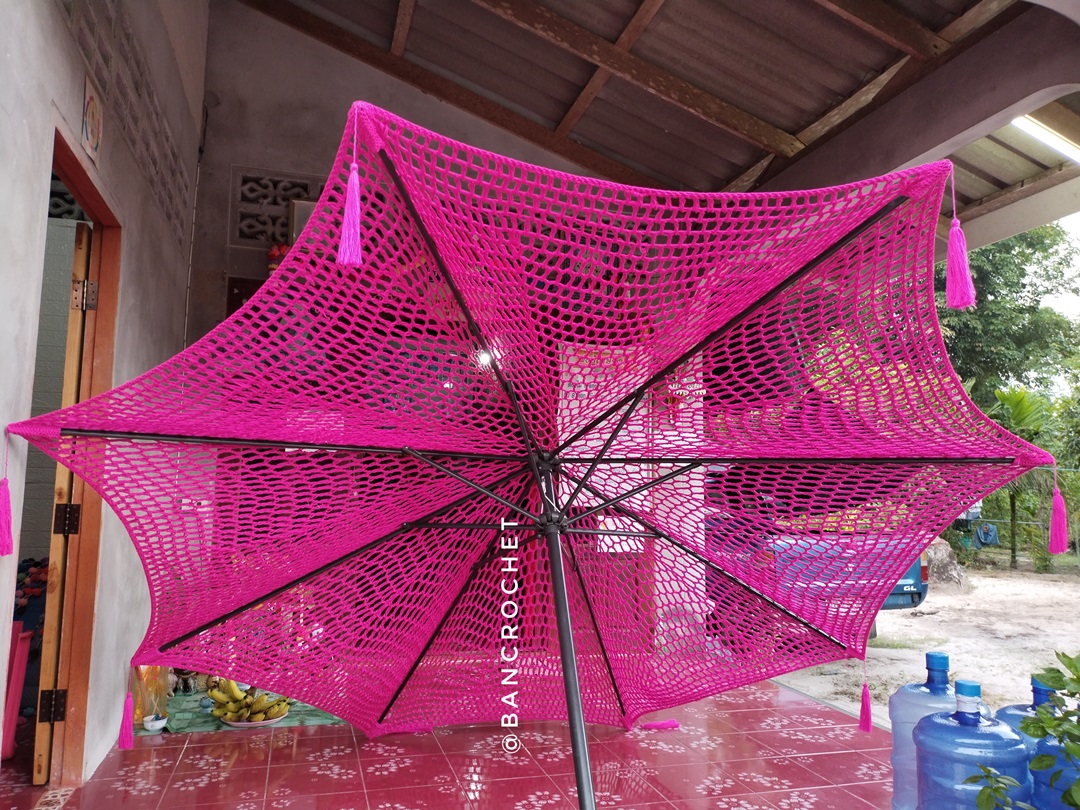 Bancrochet ร่มถักโครเชต์ Crochet Umbrella หลากสี 213*274 cm