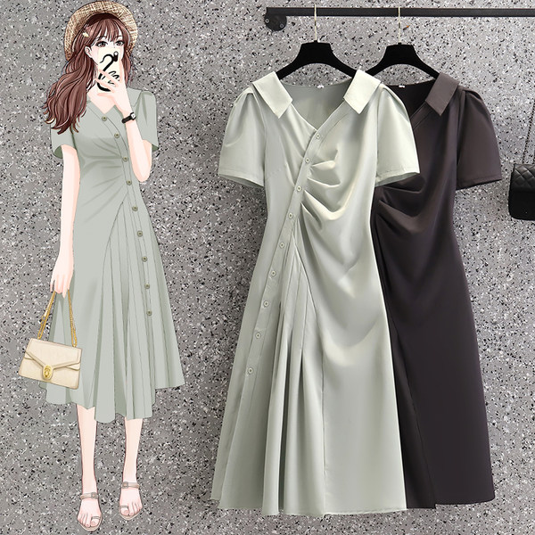 เดรสคนอ้วน เดรสสาวอวบ ชุดเดรสคนอ้วนวัยรุ่น BY PLUS SIZE Girl