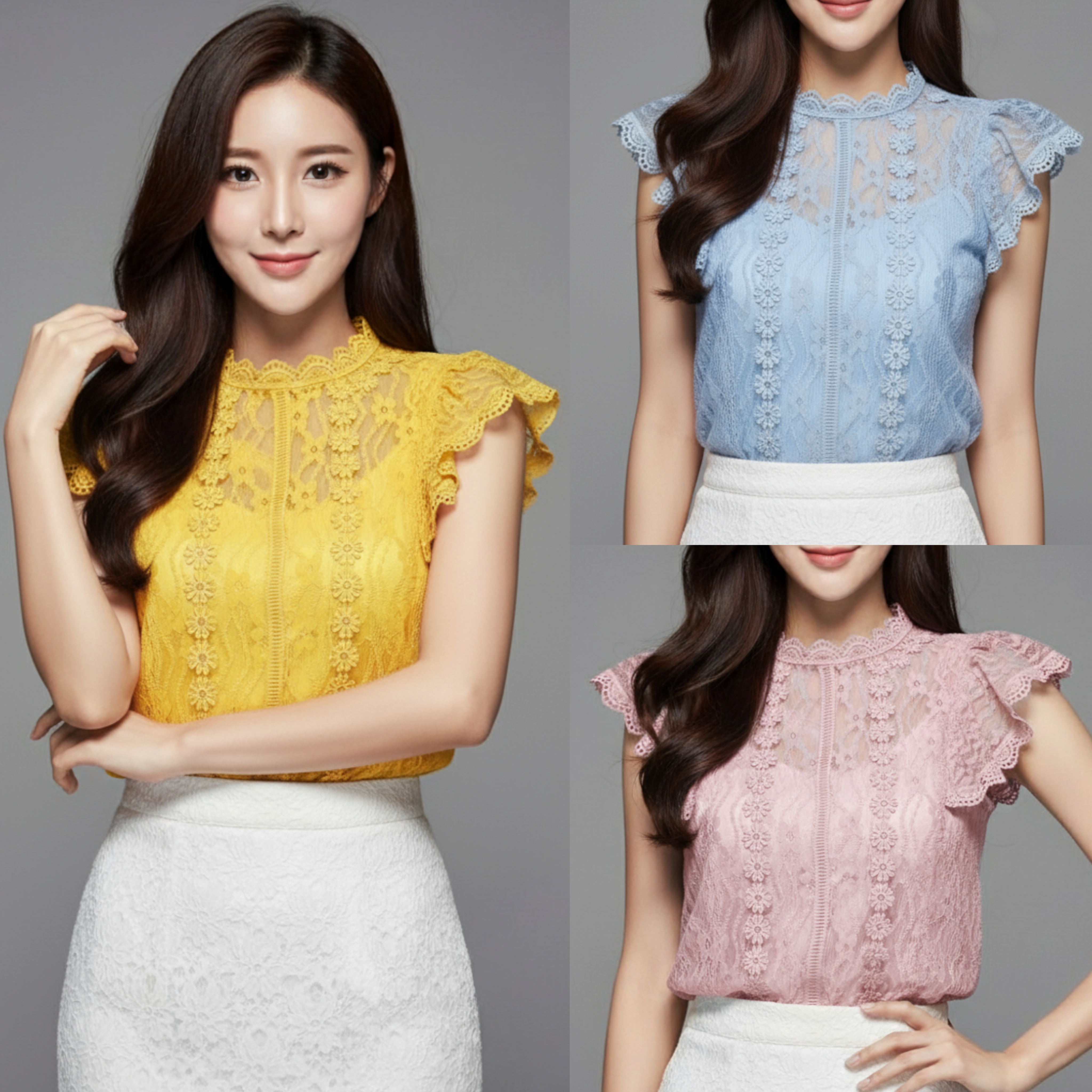 👕 Blouse4013 เสื้อลูกไม้แขนระบาย ผ้าลูกไม้พรีเมียมเนื้อนิ่ม ซับในนุ่มใส่ง่าย ดีไซน์หวานละมุน แมทช์ได้หลายลุค ดูดีทั้งทำงานและเที่ยว