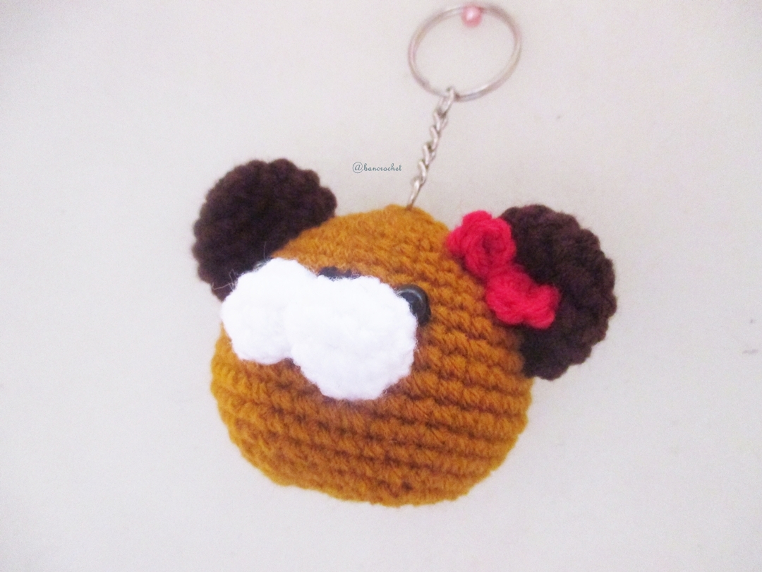 พวงกุญแจหัวตุ๊กตา สูง 2 นิ้ว amigurumi crochet keychain