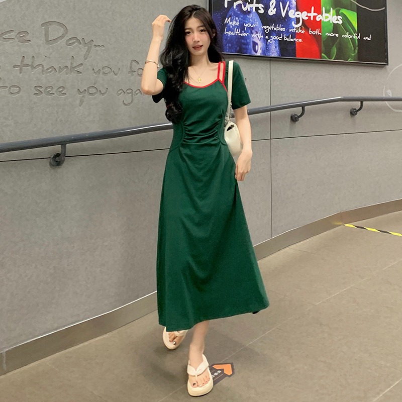 เดรสแขนสั้น มีไซส์ L-4XLอก 38-47 นิ้ว ใส่ได้ทั้งสาวหุ่นดีน่ารักจนถึงสาวอวบพลัสไซส์ จัดส่งฟรี! ทักแชทสั่งซื้อ