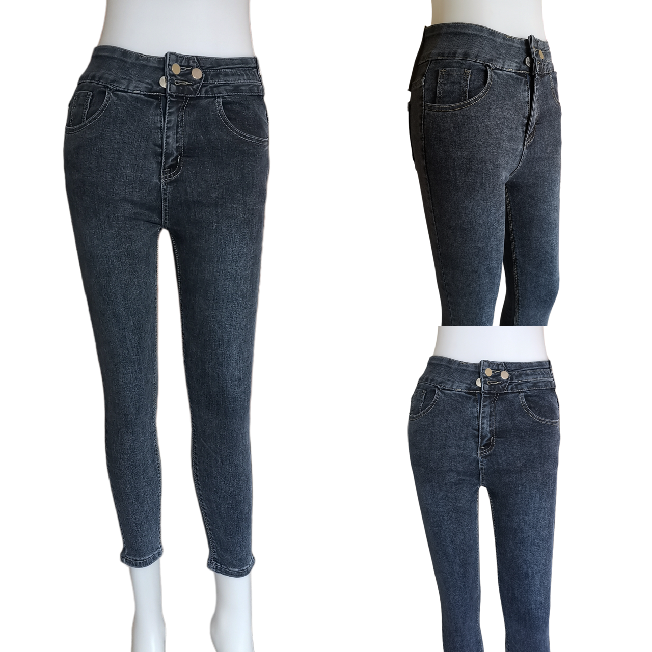 Jeans335 กางเกงยีนส์ขายาวทรงเดฟสีดำเอวสูง ผ้ายีนส์แท้ยีนส์ฟอกยืดนิ่ม แฟชั่นนำเข้าเกรดพรีเมียม ผ้านุ่มน่าใส่ทรงสวยงานดี แมทช์กับอะไรก็เข้า