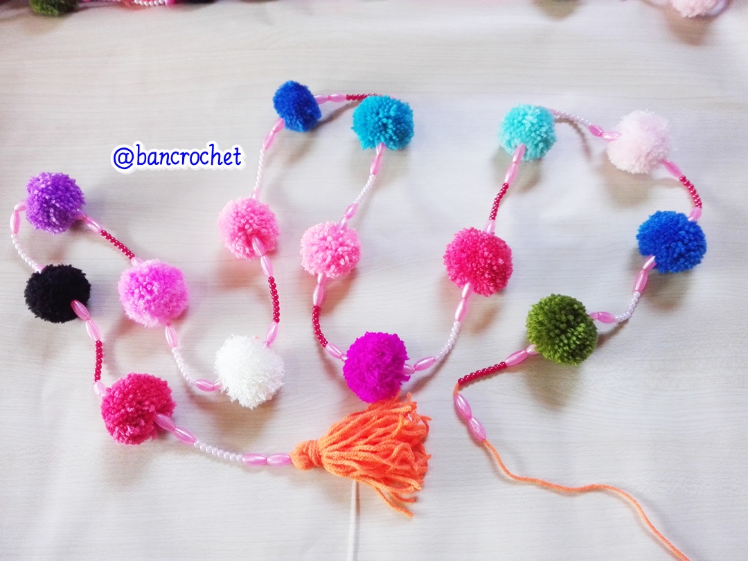 Bancrochet ม่านประตูโครเชต์ มู่ลี่ฉากกันห้อง crochet door hanging หลากสี 160 cm