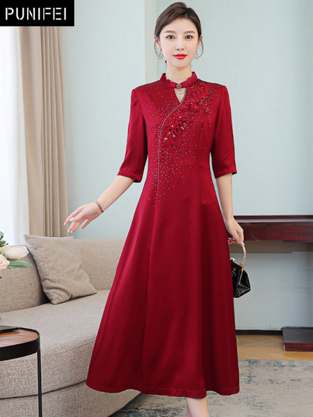 เดรสวัยผู้ใหญ่40-60ปี เดรสคุณแม่ ชุดเดรสทำงานวัยผู้ใหญ่ แบรนด์ MAMA DRESS