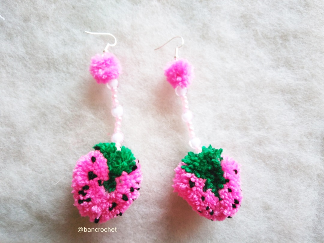 Bancrochet ต่างหูถักโครเชต์ crochet earring หลากสี 4-6 นิ้ว