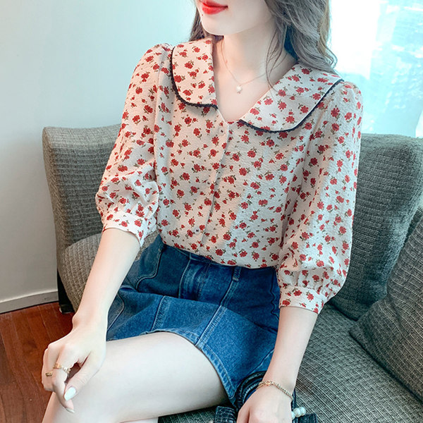 เสื้อลูกไม้ แขนสั้น