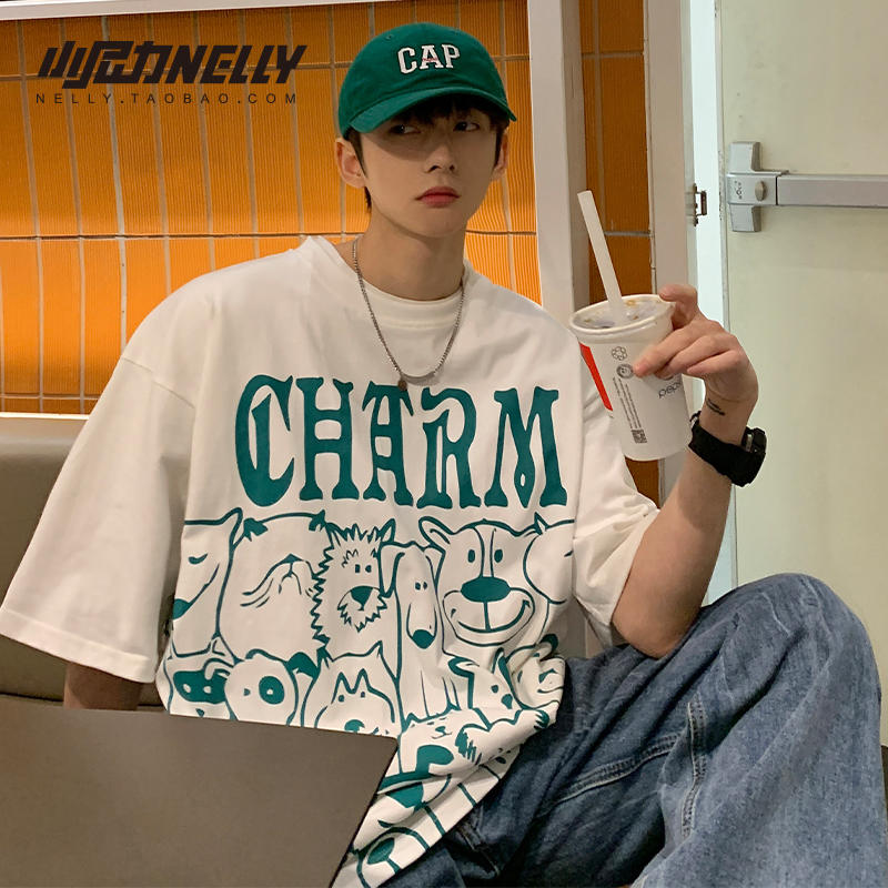 เสื้อยืดคอกลม ผู้ชาย เสื้อยืดผู้ชายเกาหลี เสื้อยืดเกาหลี แบรนด์ NELLY