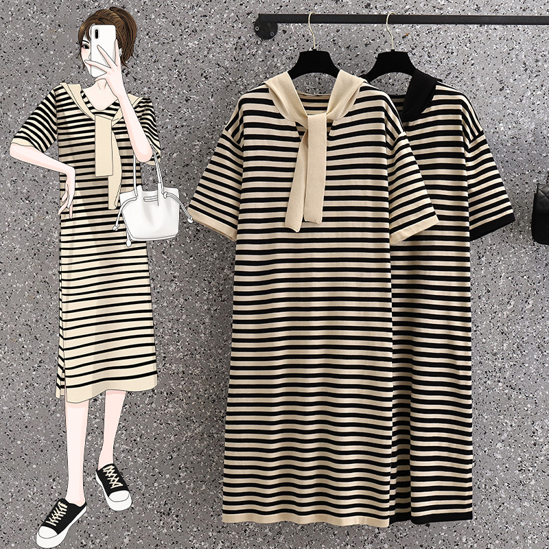 เดรสแขนสั้น มีไซส์ L-4XLอก 38-47 นิ้ว ใส่ได้ทั้งสาวหุ่นดีน่ารักจนถึงสาวอวบพลัสไซส์