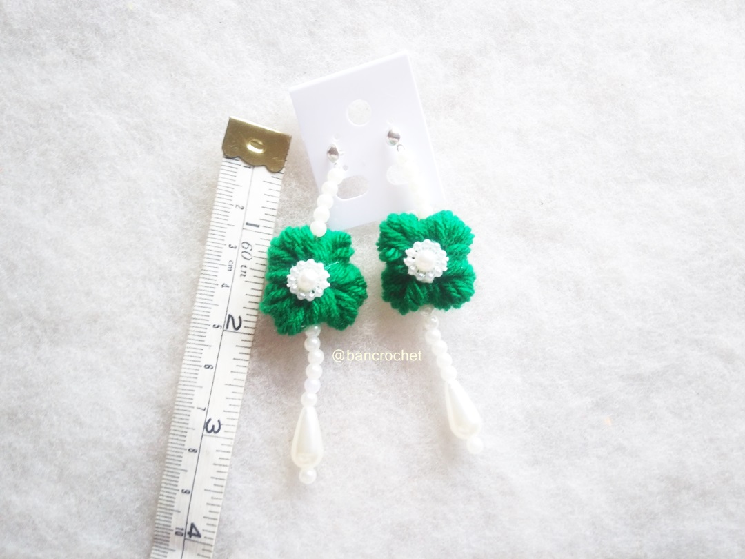 Bancrochet ต่างหูถักโครเชต์ crochet earrings หลากสี 4-6 นิ้ว