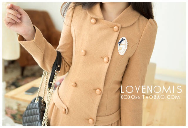 LADY COAT เสื้อโค้ทกันหนาว ทรงหวานๆ สไตล์เกาหลี พร้อมส่ง CAMEL