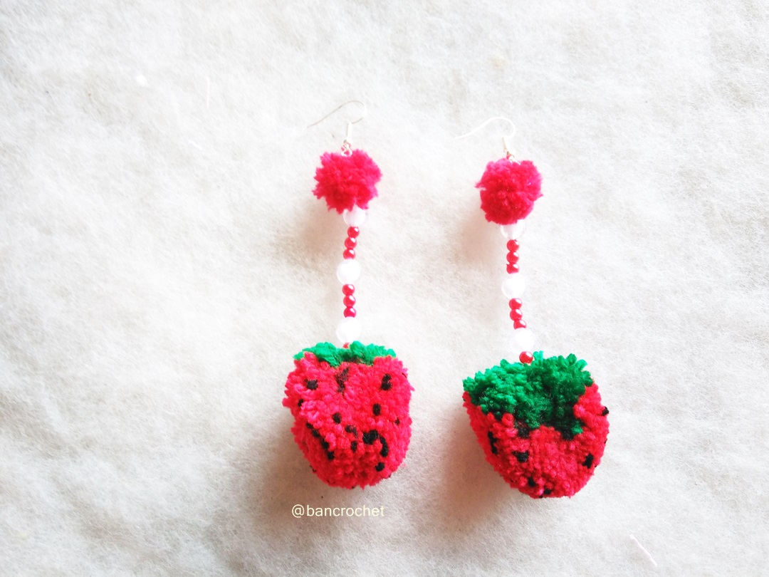 Bancrochet ต่างหูถักโครเชต์ crochet earring หลากสี 4-6 นิ้ว