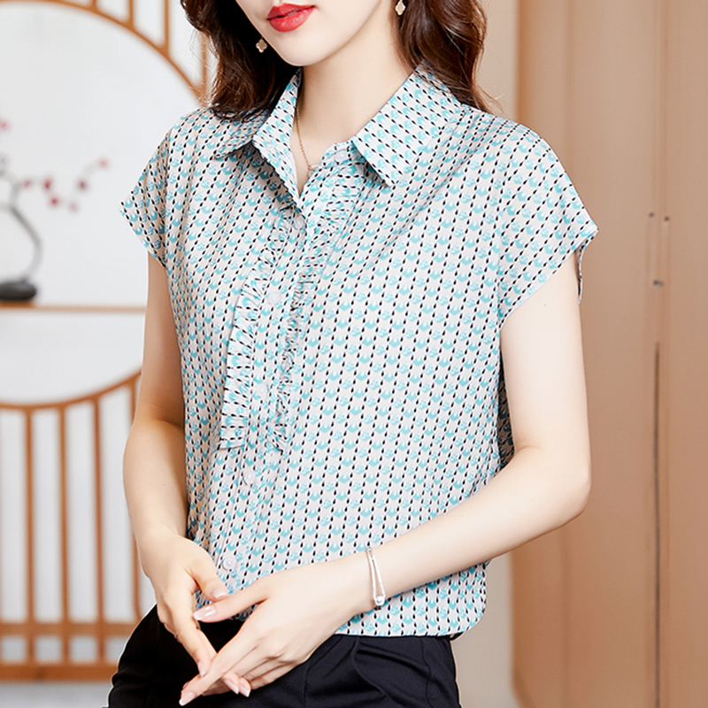 เสื้อชีฟอง เสื้อแฟชั่นสุภาพสตรีวัยผู้ใหญ่ มีไซต์ อก34นิ้ว-43นิ้ว