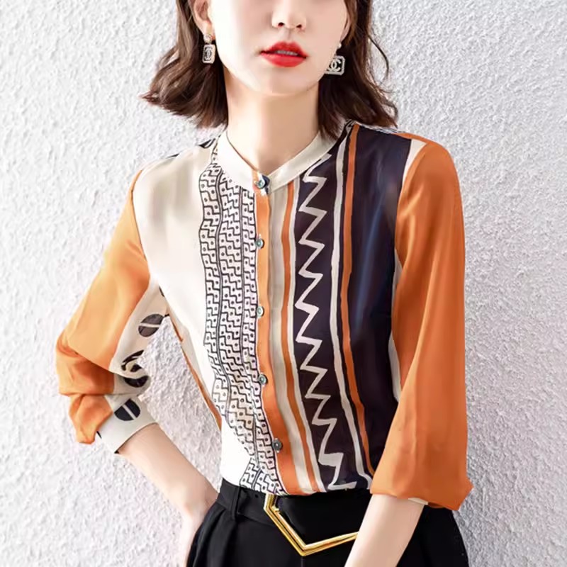 เสื้อเชิ้ตผู้หญิงแขนยาว เสื้อเชิ้ตผู้หญิงใส่ทํางาน 390 บาทต่อชิ้น ฟรีค่าจัดส่ง