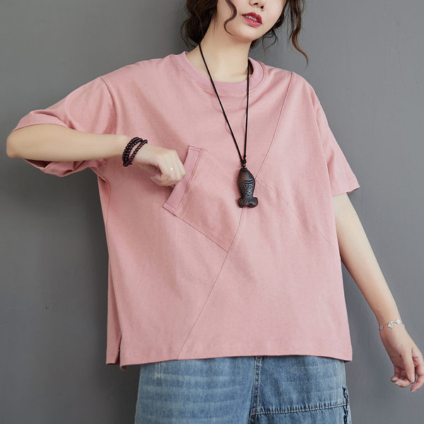 เสื้อยืดคนอ้วน สไตล์ญี่ปุ่น เสื้อยืดคนอ้วนผู้หญิง เสื้อทีเชิ้ตตัวใหญ่