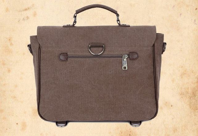 กระเป๋าสะพายข้าง ใส่ Notebook ใส่เอกสาร สไตล์ วัยรุ่น อเมริกัน เท่ ๆ ผ้าแคนวาส กันน้ำได้ ปรับสายสะพายได้ 2 แบบ สะพายหลังได้ 38102
