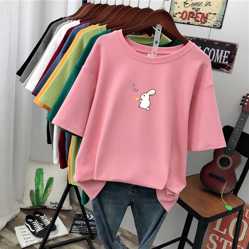 เสื้อยืดคอตตอน สกรีนลายน่ารัก มีหลากหลายสี ส่งฟรีทั่วไทย BY JIMIAO