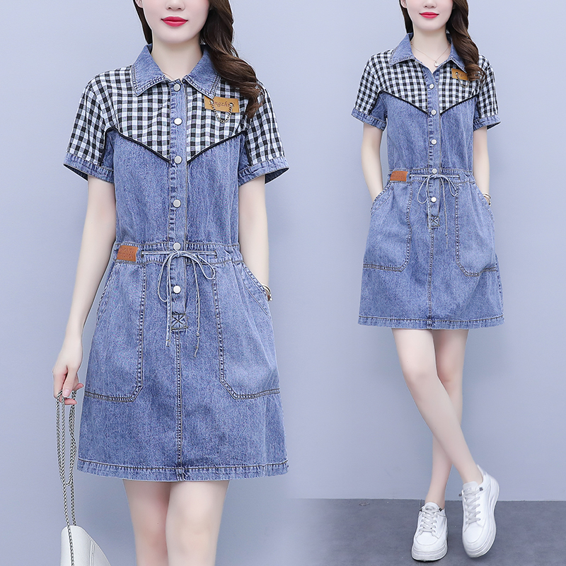 เดรสแขนสั้น มีไซส์ L-5XLอก 38-48 นิ้ว ใส่ได้ทั้งสาวหุ่นดีน่ารักจนถึงสาวอวบพลัสไซส์